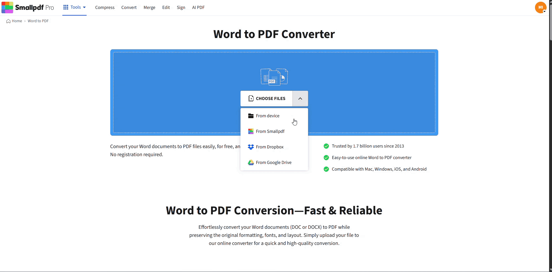 Converting Word to PDF